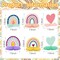 10 Pcs Rainbow Honeycomb Centerpiece Rainbow Teamed Easter Birthday Party Table Decoration Supplies Pastel Table Sign Boho Decor Heart Paper Centerpiece for Baby Shower Wedding Decor